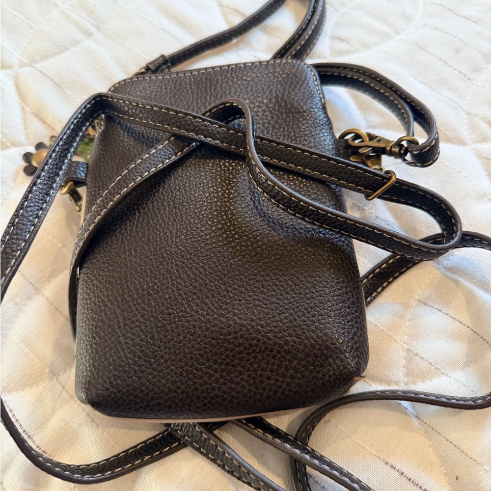 Chala Crossbody Bag with Tulip Design - Dark Brown and Multicolor - Picture 4 of 5